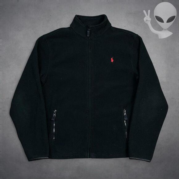 Polo Ralph Lauren Men's Fleece Jacket Size Small Black Cozy - Picture 2 of 5